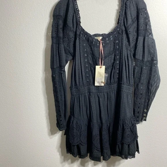 LoveShackFancy Sanaya Mini Dress black - Picture 9 of 11
